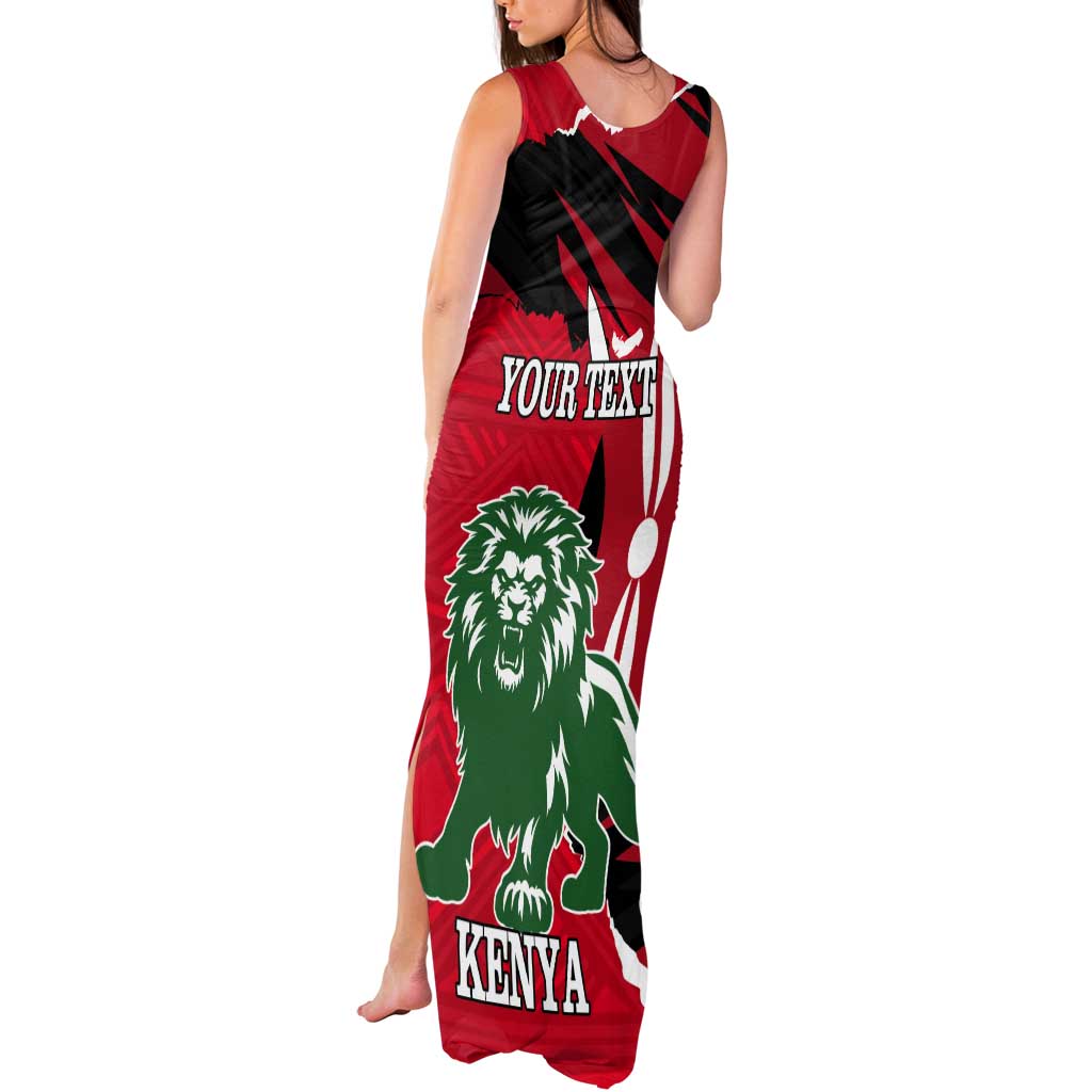 Personalized Kenya Independence Day Tank Maxi Dress Angry Lion - Happy Jamhuri Day 1963 - Wonder Print Shop