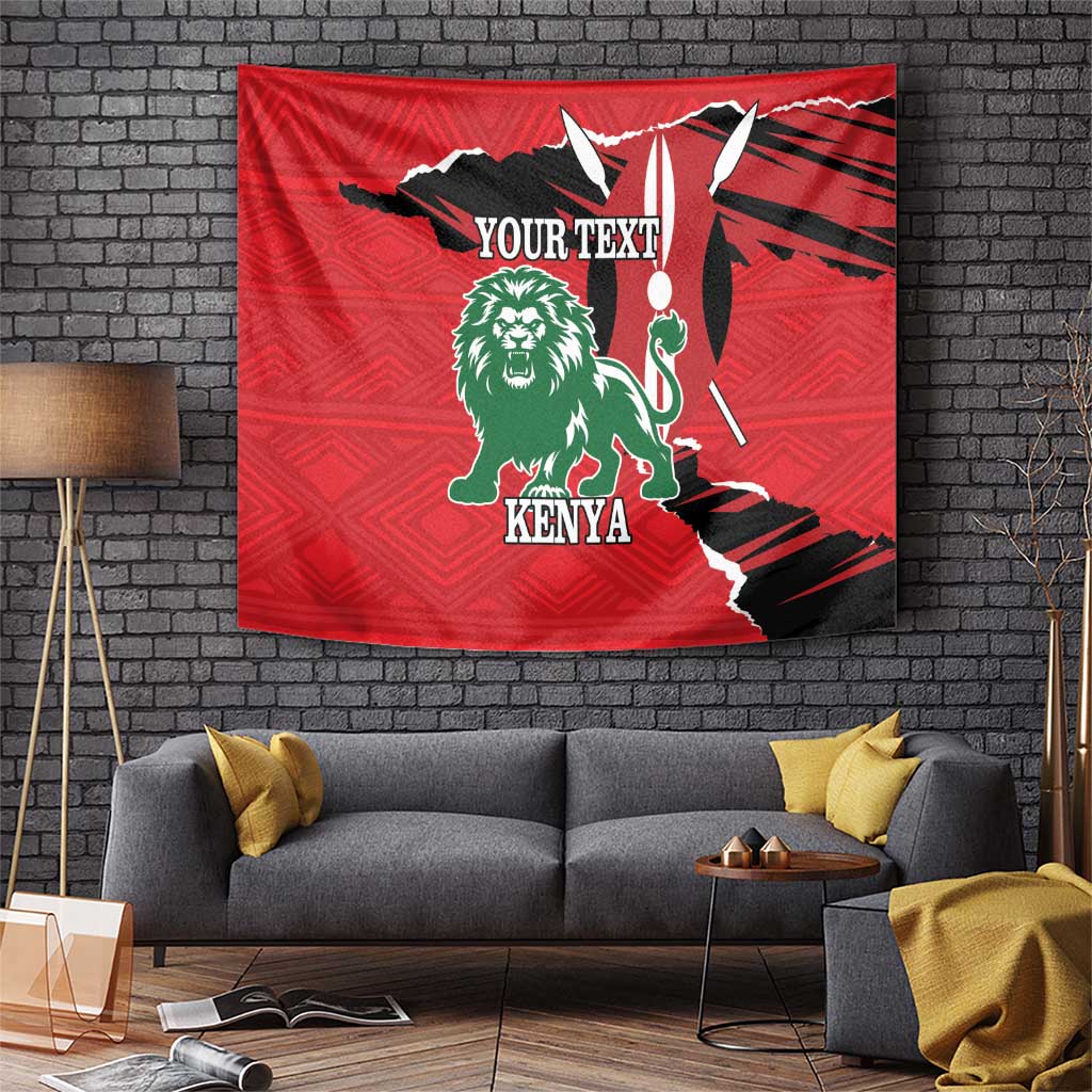 Personalized Kenya Independence Day Tapestry Angry Lion - Happy Jamhuri Day 1963 - Wonder Print Shop