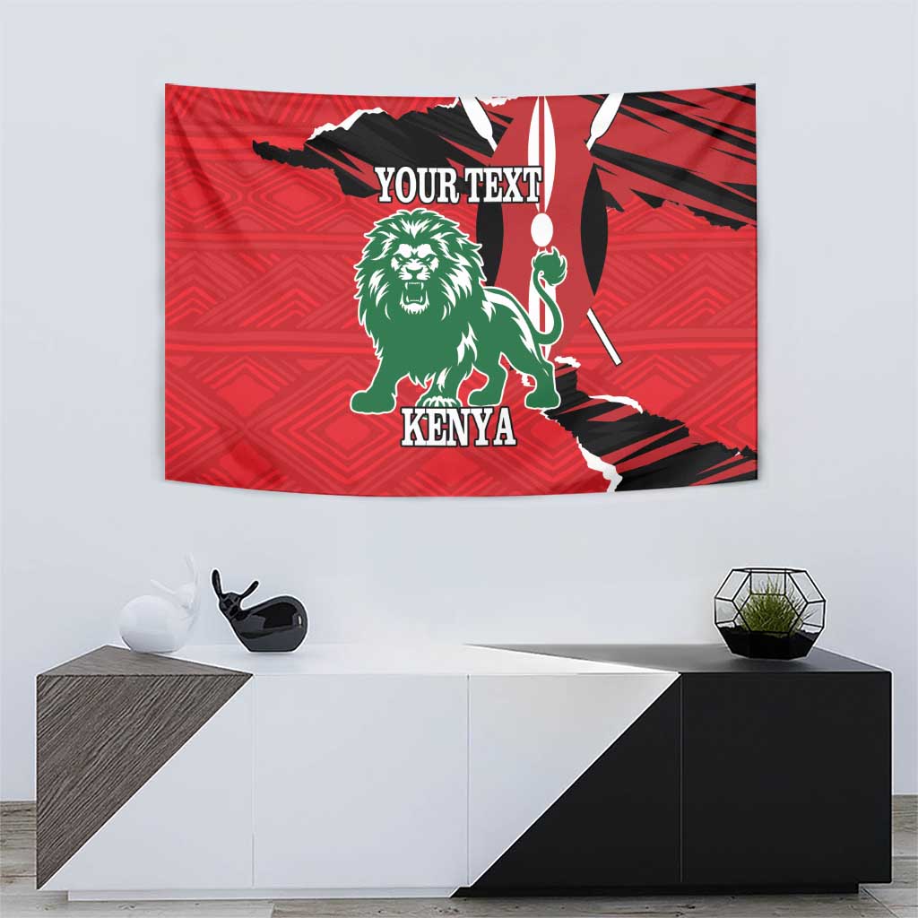 Personalized Kenya Independence Day Tapestry Angry Lion - Happy Jamhuri Day 1963 - Wonder Print Shop