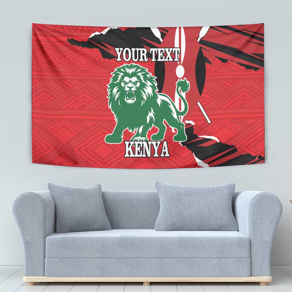 Personalized Kenya Independence Day Tapestry Angry Lion - Happy Jamhuri Day 1963 - Wonder Print Shop
