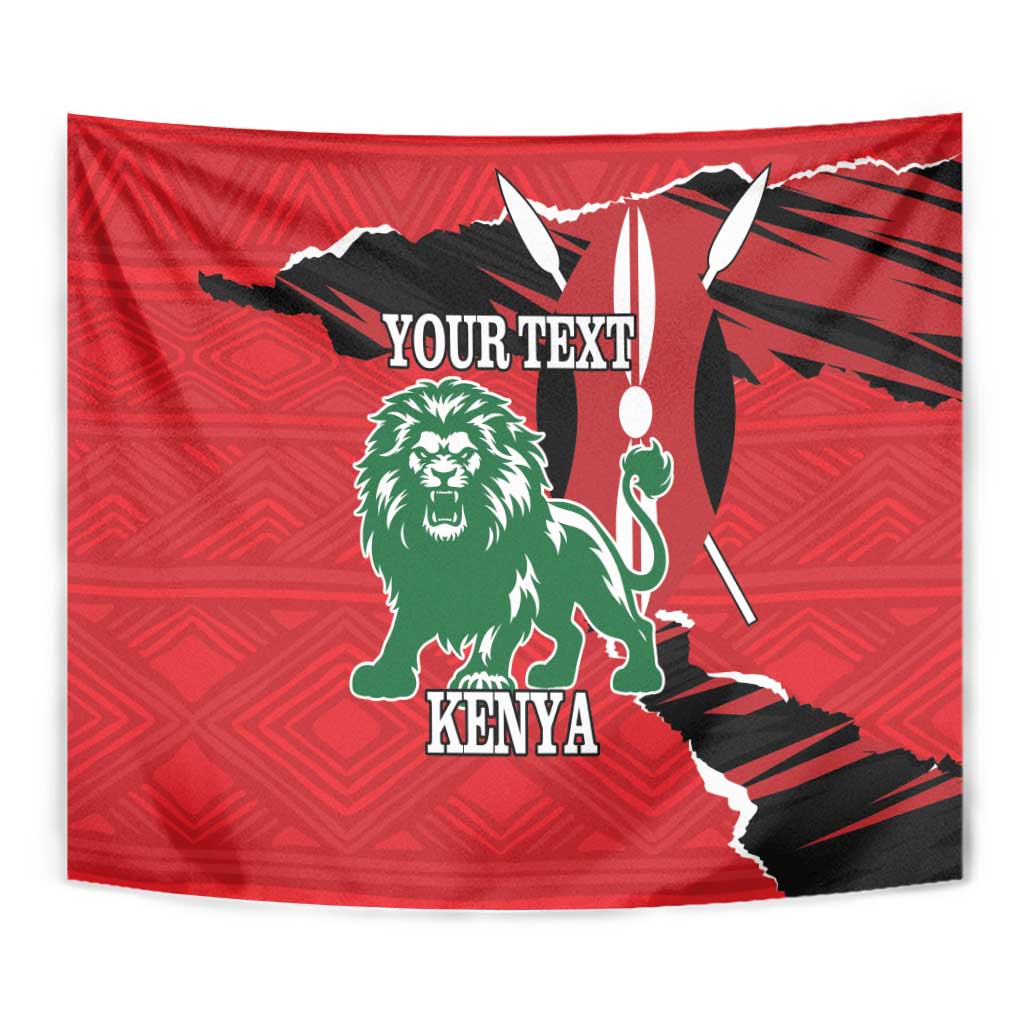 Personalized Kenya Independence Day Tapestry Angry Lion - Happy Jamhuri Day 1963 - Wonder Print Shop