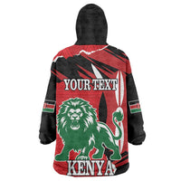 Personalized Kenya Independence Day Wearable Blanket Hoodie Angry Lion - Happy Jamhuri Day 1963 - Wonder Print Shop
