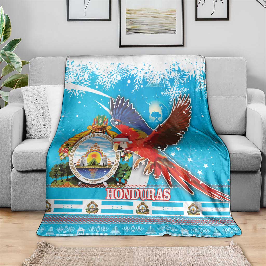 Honduras Christmas Blanket Scarlet Macaw Feliz Navidad