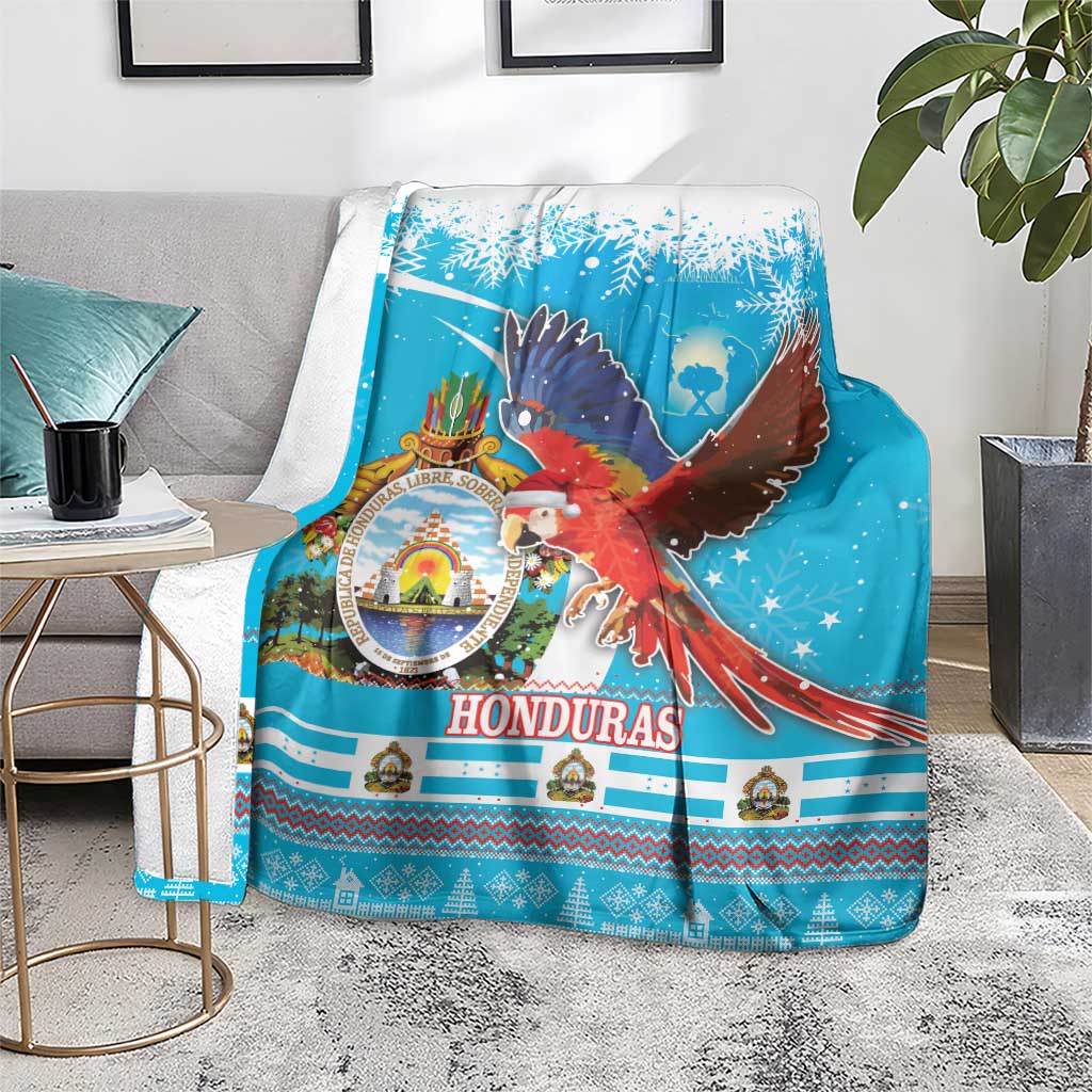 Honduras Christmas Blanket Scarlet Macaw Feliz Navidad