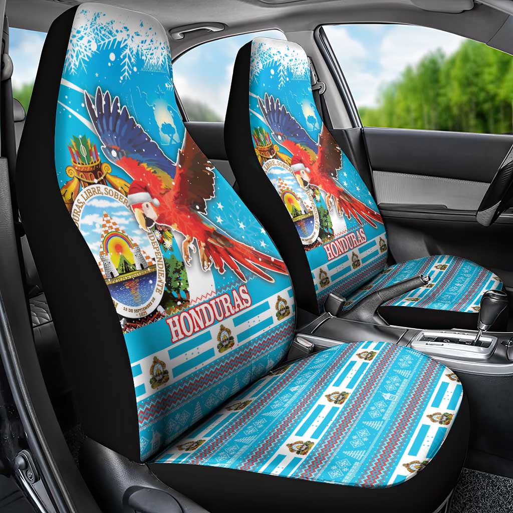 Honduras Christmas Car Seat Cover Scarlet Macaw Feliz Navidad - Wonder Print Shop