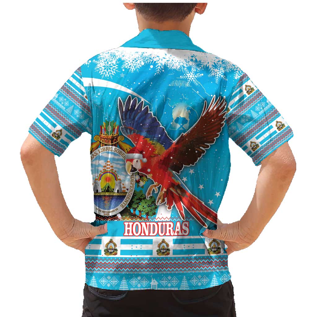 Honduras Christmas Family Matching Mermaid Dress and Hawaiian Shirt Scarlet Macaw Feliz Navidad - Wonder Print Shop