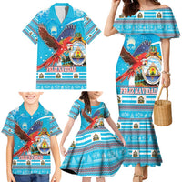 Honduras Christmas Family Matching Mermaid Dress and Hawaiian Shirt Scarlet Macaw Feliz Navidad - Wonder Print Shop