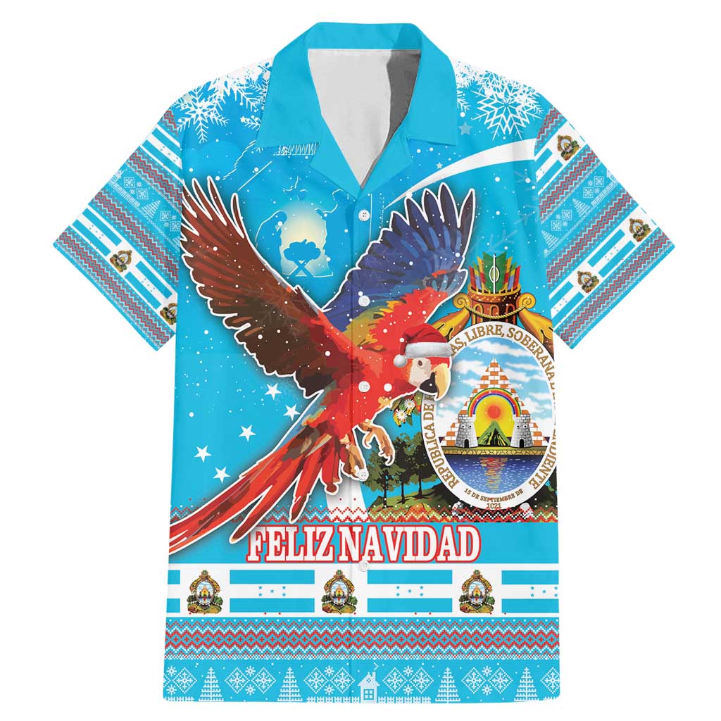 Honduras Christmas Family Matching Mermaid Dress and Hawaiian Shirt Scarlet Macaw Feliz Navidad - Wonder Print Shop