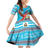 Honduras Christmas Family Matching Off Shoulder Short Dress and Hawaiian Shirt Scarlet Macaw Feliz Navidad - Wonder Print Shop