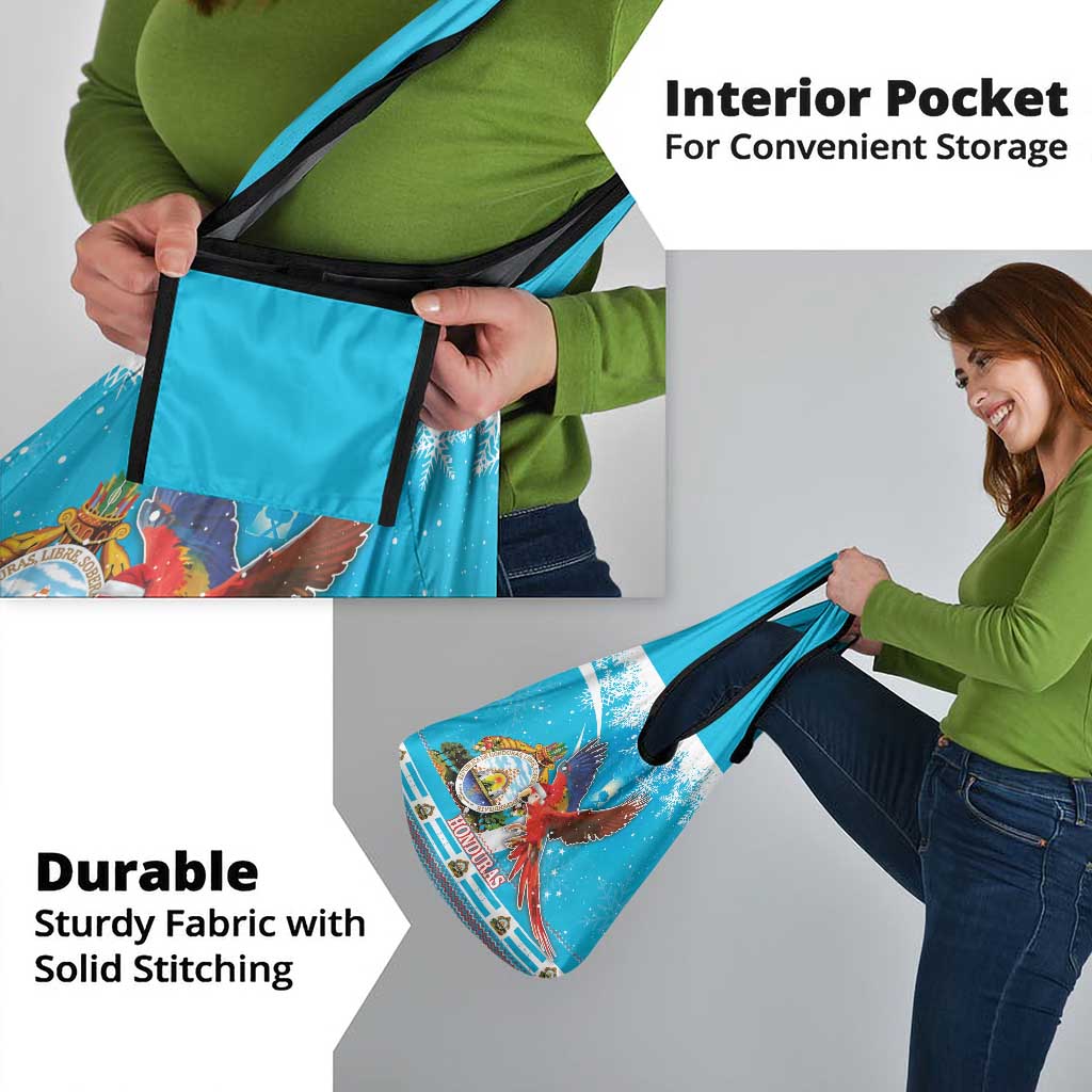 Honduras Christmas Grocery Bag Scarlet Macaw Feliz Navidad