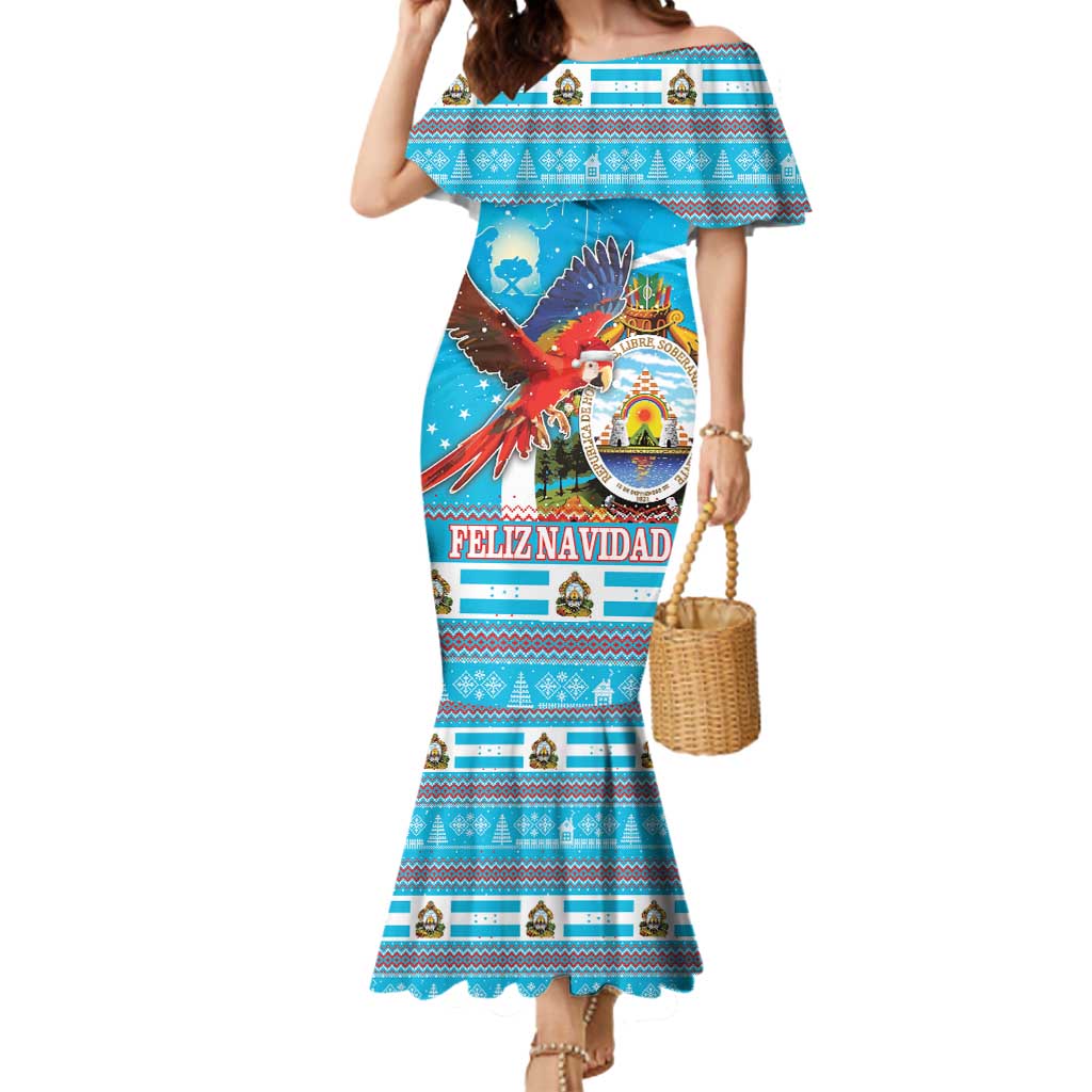 Honduras Christmas Mermaid Dress Scarlet Macaw Feliz Navidad - Wonder Print Shop