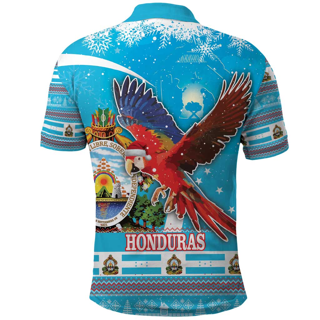 Honduras Christmas Polo Shirt Scarlet Macaw Feliz Navidad - Wonder Print Shop