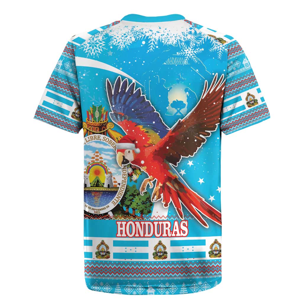 Honduras Christmas Rugby Jersey Scarlet Macaw Feliz Navidad - Wonder Print Shop