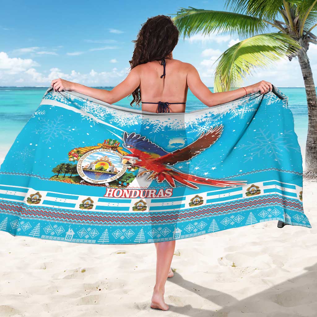 Honduras Christmas Sarong Scarlet Macaw Feliz Navidad - Wonder Print Shop
