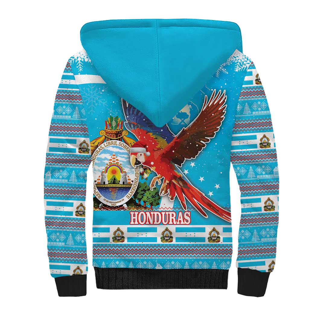 Honduras Christmas Sherpa Hoodie Scarlet Macaw Feliz Navidad - Wonder Print Shop