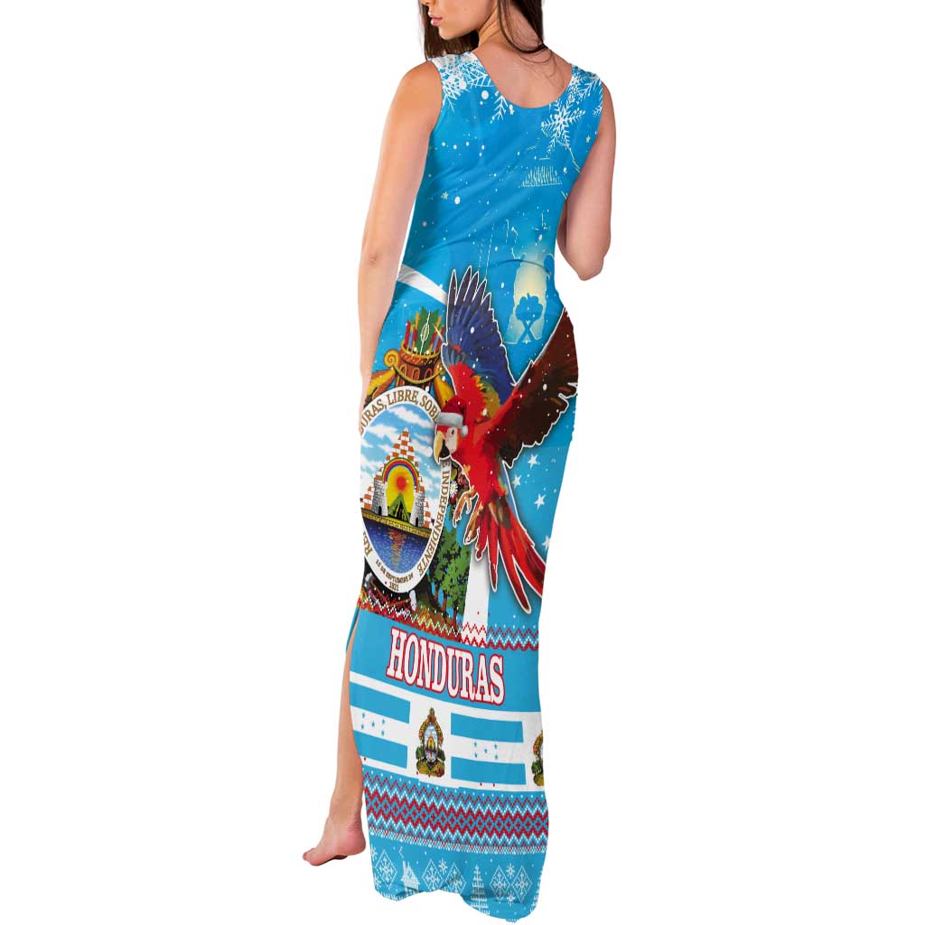 Honduras Christmas Tank Maxi Dress Scarlet Macaw Feliz Navidad - Wonder Print Shop