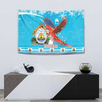 Honduras Christmas Tapestry Scarlet Macaw Feliz Navidad - Wonder Print Shop