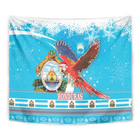 Honduras Christmas Tapestry Scarlet Macaw Feliz Navidad - Wonder Print Shop