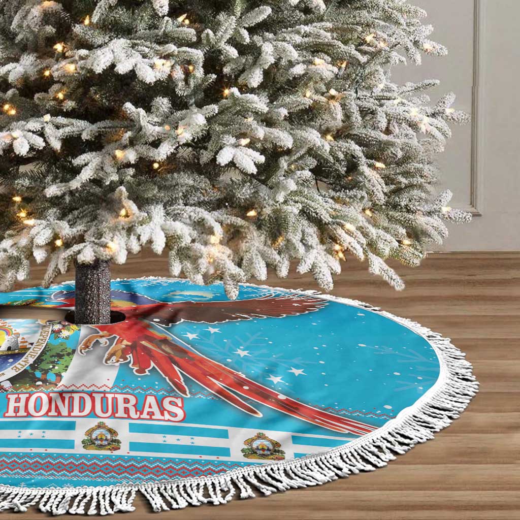 Honduras Christmas Tree Skirt Scarlet Macaw Feliz Navidad - Wonder Print Shop