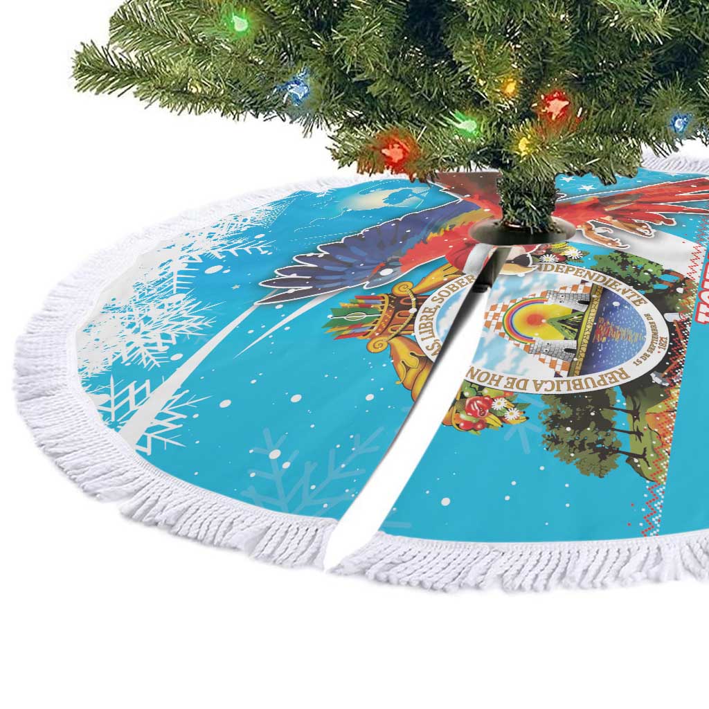 Honduras Christmas Tree Skirt Scarlet Macaw Feliz Navidad - Wonder Print Shop