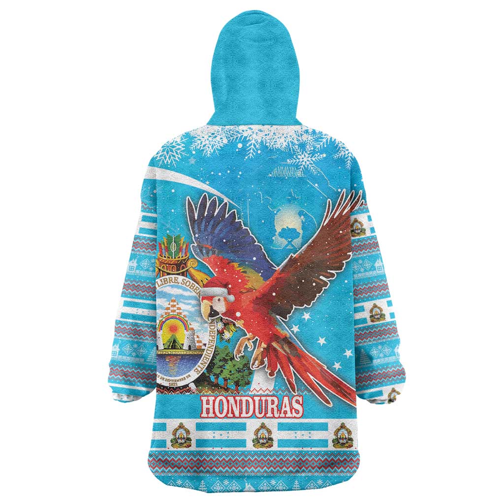 Honduras Christmas Wearable Blanket Hoodie Scarlet Macaw Feliz Navidad - Wonder Print Shop
