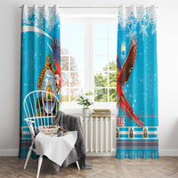 Honduras Christmas Window Curtain Scarlet Macaw Feliz Navidad - Wonder Print Shop