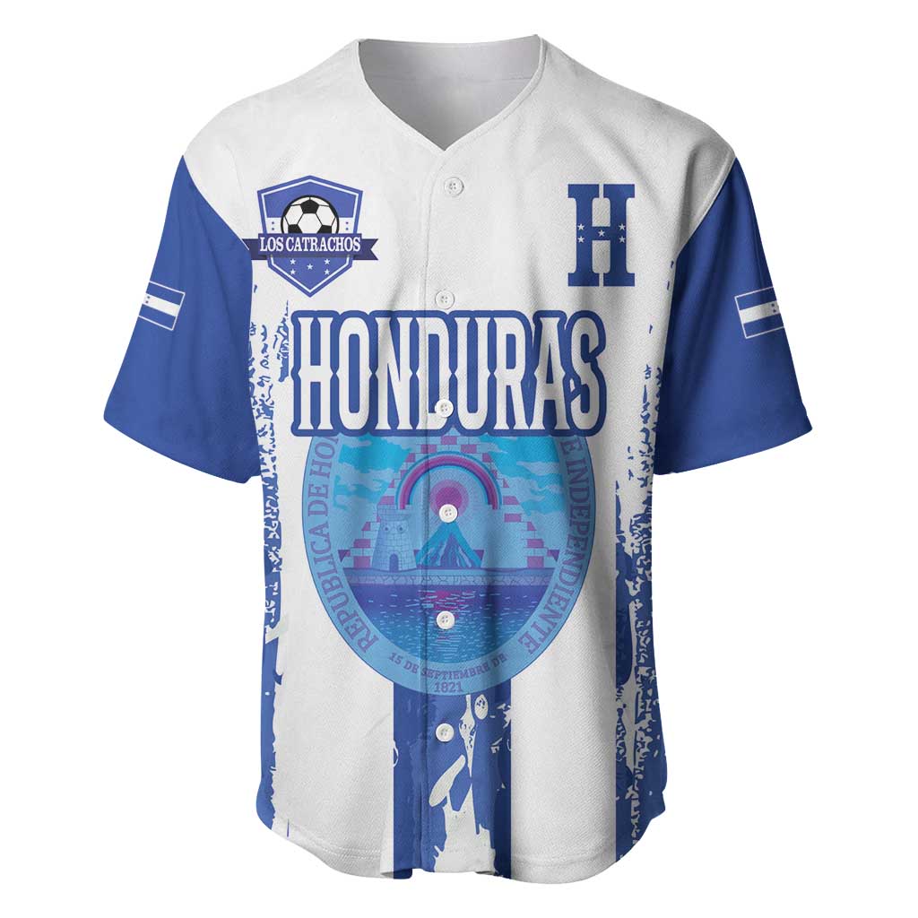 Custom Honduras Football Baseball Jersey Los Catrachos Grunge Style - Wonder Print Shop