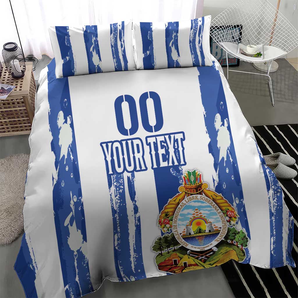 Custom Honduras Football Bedding Set Los Catrachos Grunge Style - Wonder Print Shop