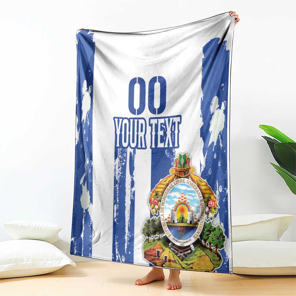 Custom Honduras Football Blanket Los Catrachos Grunge Style