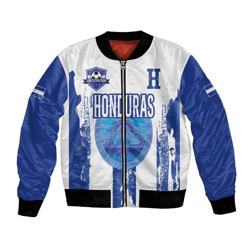 Custom Honduras Football Bomber Jacket Los Catrachos Grunge Style - Wonder Print Shop