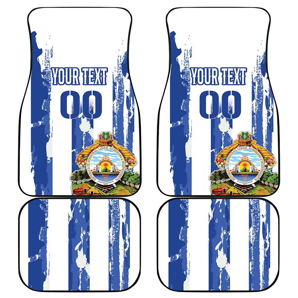 Custom Honduras Football Car Mats Los Catrachos Grunge Style - Wonder Print Shop