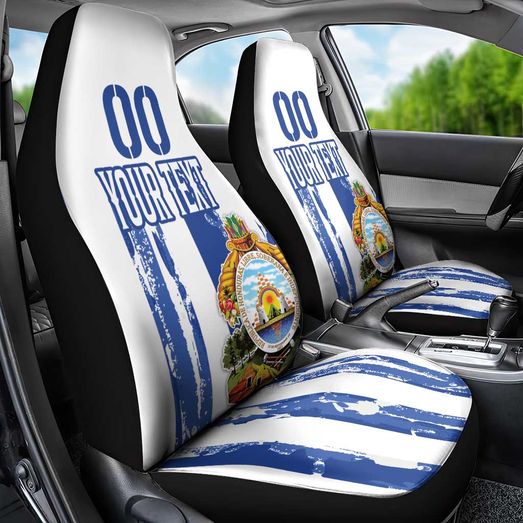 Custom Honduras Football Car Seat Cover Los Catrachos Grunge Style - Wonder Print Shop