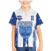 Custom Honduras Football Family Matching Mermaid Dress and Hawaiian Shirt Los Catrachos Grunge Style - Wonder Print Shop