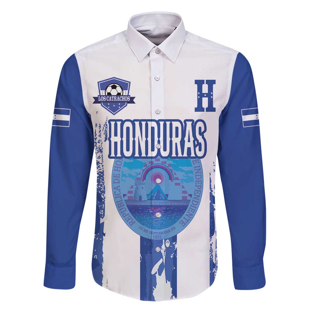 Custom Honduras Football Family Matching Puletasi and Hawaiian Shirt Los Catrachos Grunge Style - Wonder Print Shop