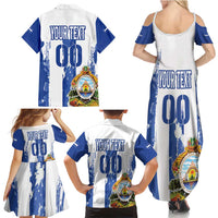 Custom Honduras Football Family Matching Summer Maxi Dress and Hawaiian Shirt Los Catrachos Grunge Style - Wonder Print Shop