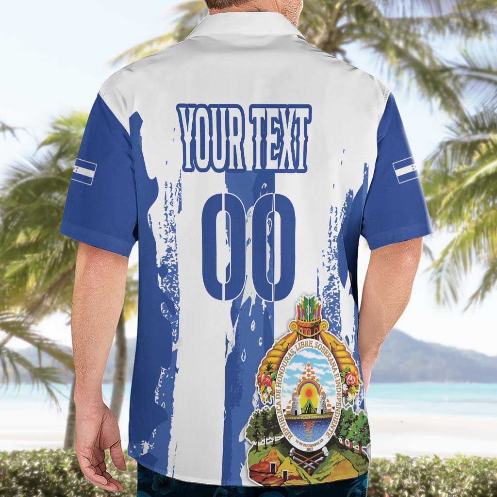 Custom Honduras Football Hawaiian Shirt Los Catrachos Grunge Style - Wonder Print Shop