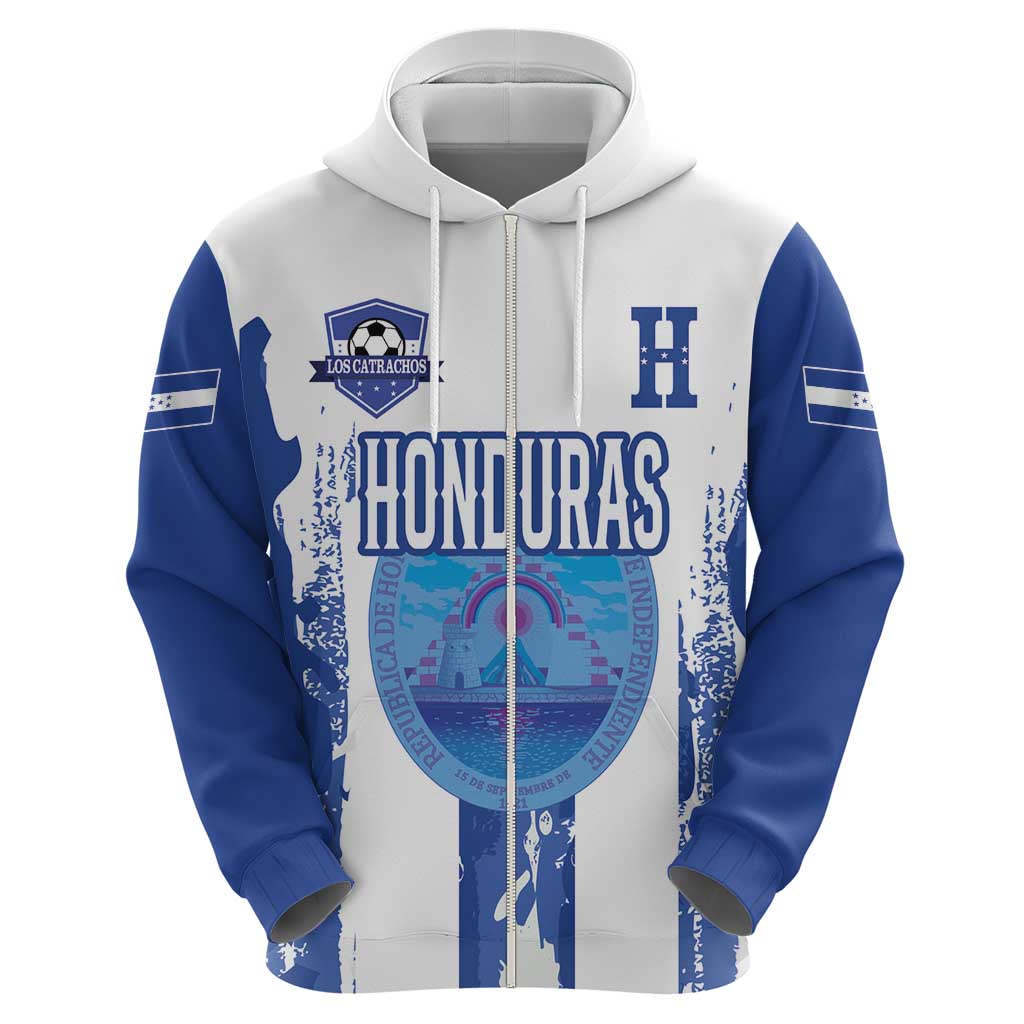 Custom Honduras Football Hoodie Los Catrachos Grunge Style - Wonder Print Shop