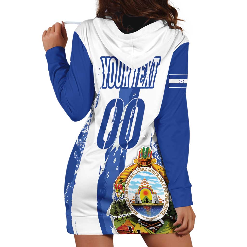 Custom Honduras Football Hoodie Dress Los Catrachos Grunge Style - Wonder Print Shop