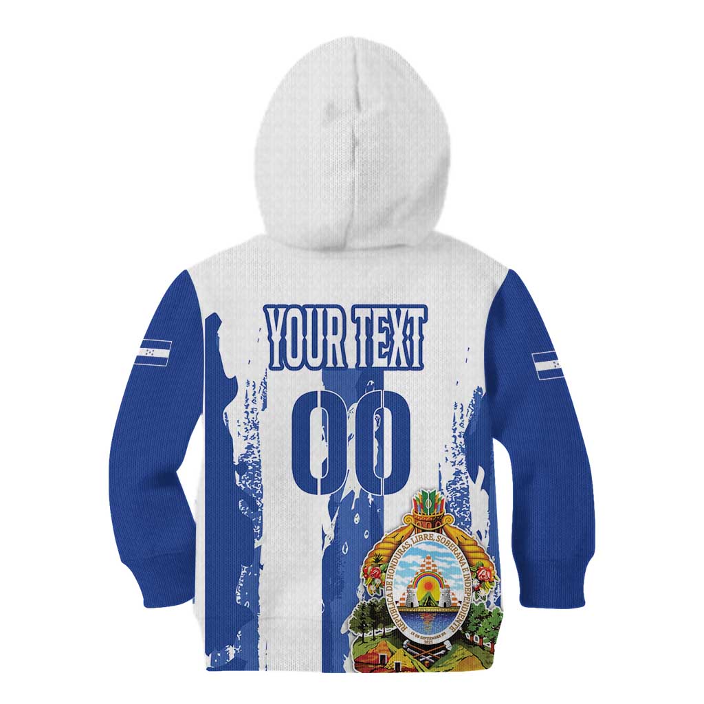 Custom Honduras Football Kid Hoodie Los Catrachos Grunge Style - Wonder Print Shop