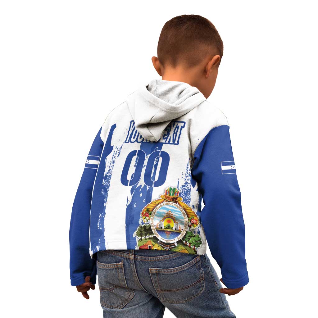 Custom Honduras Football Kid Hoodie Los Catrachos Grunge Style - Wonder Print Shop