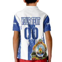 Custom Honduras Football Kid Polo Shirt Los Catrachos Grunge Style - Wonder Print Shop