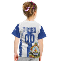 Custom Honduras Football Kid T Shirt Los Catrachos Grunge Style - Wonder Print Shop