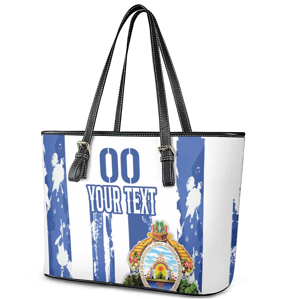 Custom Honduras Football Leather Tote Bag Los Catrachos Grunge Style - Wonder Print Shop