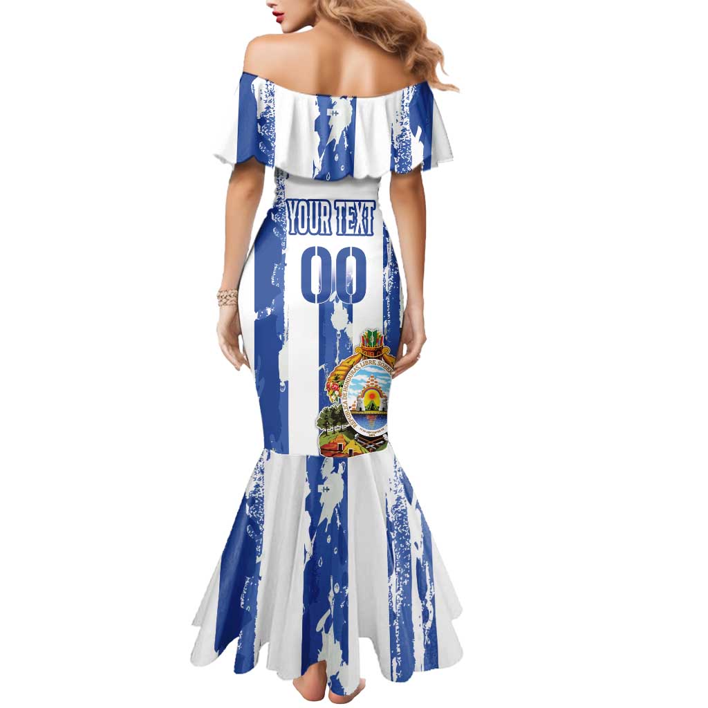 Custom Honduras Football Mermaid Dress Los Catrachos Grunge Style - Wonder Print Shop