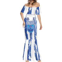 Custom Honduras Football Mermaid Dress Los Catrachos Grunge Style - Wonder Print Shop