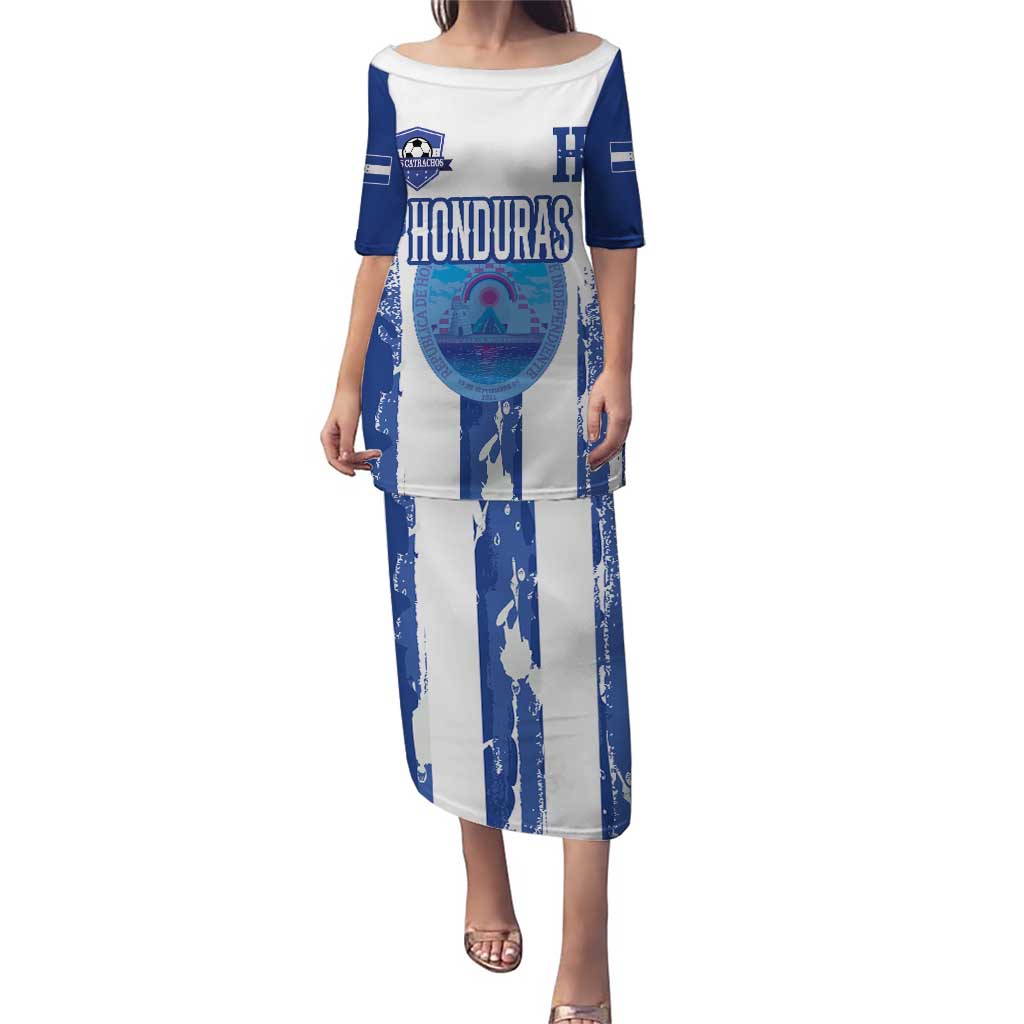 Custom Honduras Football Puletasi Los Catrachos Grunge Style - Wonder Print Shop