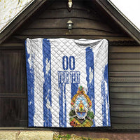 Custom Honduras Football Quilt Los Catrachos Grunge Style - Wonder Print Shop
