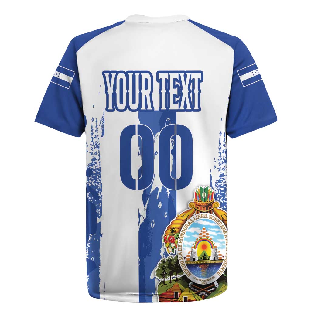 Custom Honduras Football Rugby Jersey Los Catrachos Grunge Style - Wonder Print Shop