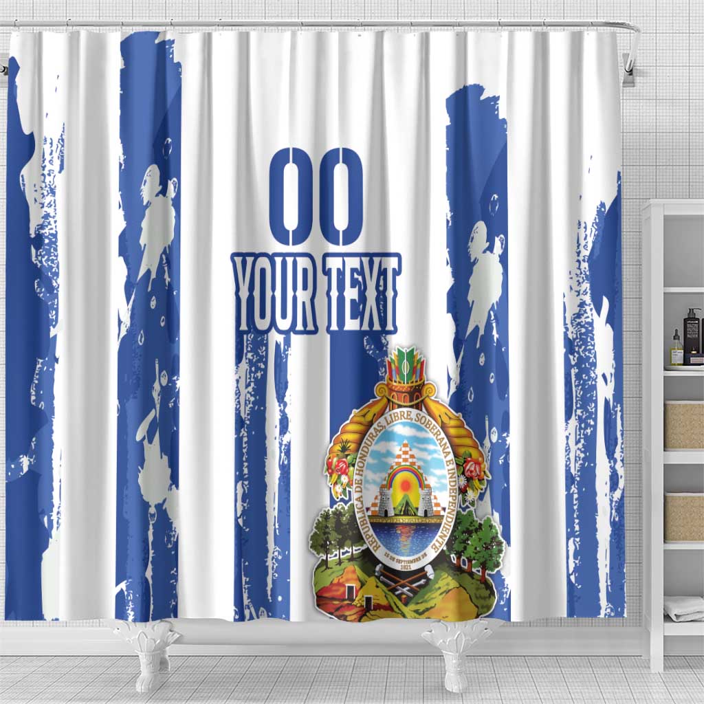 Custom Honduras Football Shower Curtain Los Catrachos Grunge Style
