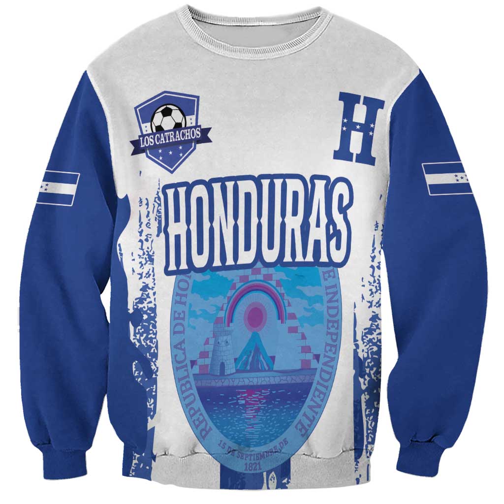 Custom Honduras Football Sweatshirt Los Catrachos Grunge Style - Wonder Print Shop